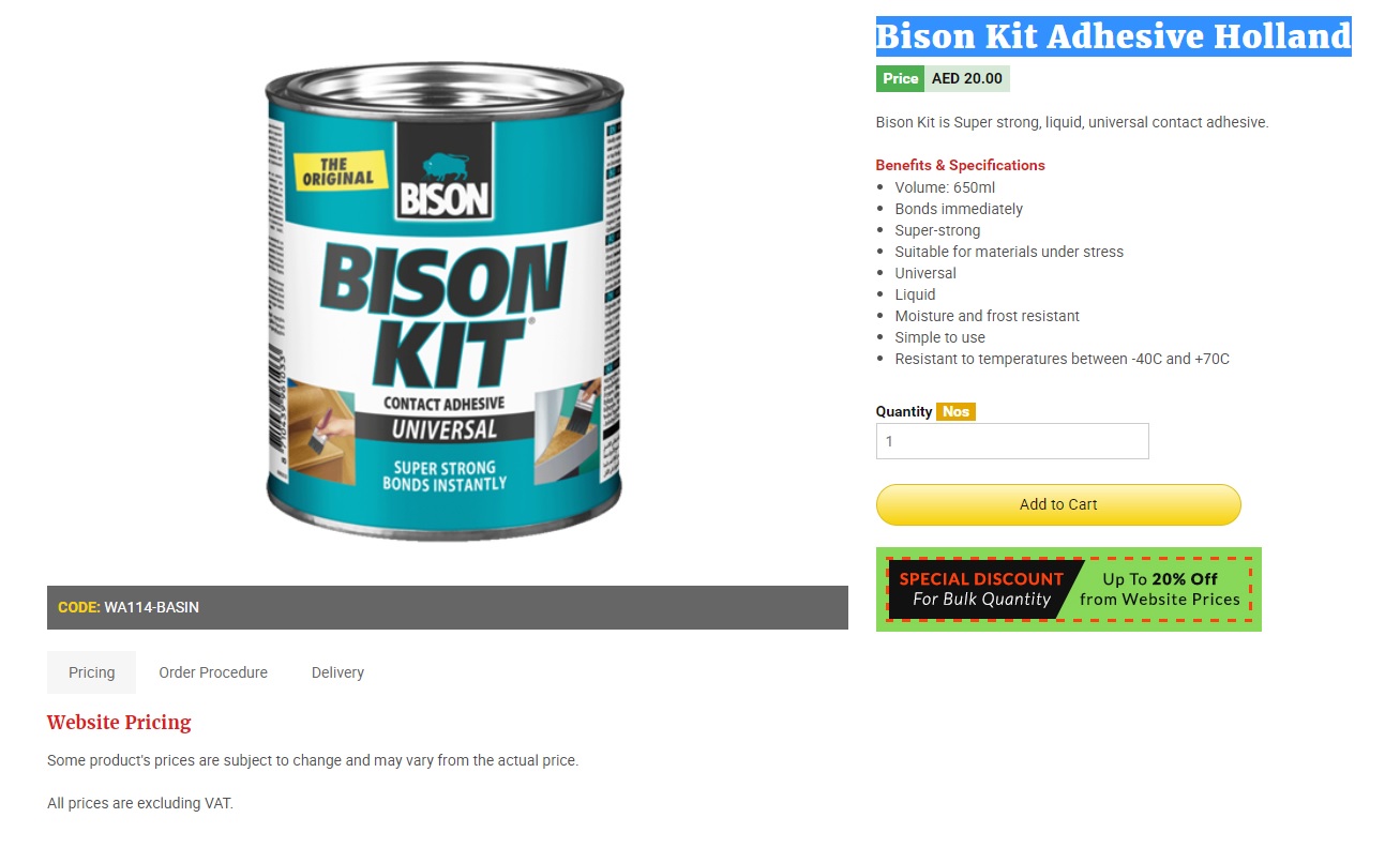 Bison Kit Adhesive DETAILS First Source General Trading